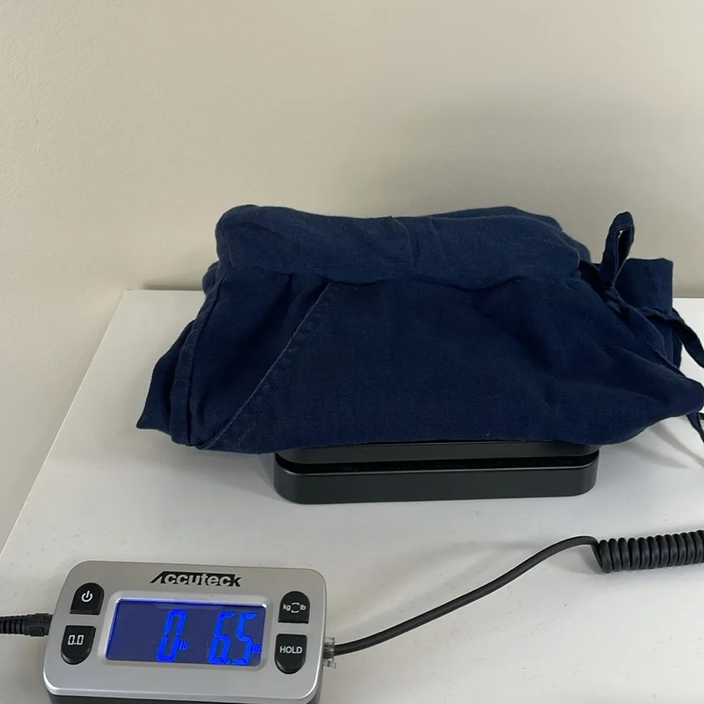 ROUTE 66 Junior 13/14 Navy Blue‎ Linen Blend Drawstring Mini Shorts Y2K Preppy - Picture 8 of 8